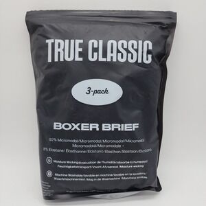 True Classic Boxer Briefs Men's Large Black 3 Pack Micromodal Moisture Wicking